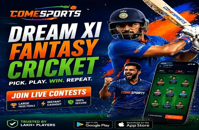 Come (Come Com) fantasy cricket & matchday visual 1